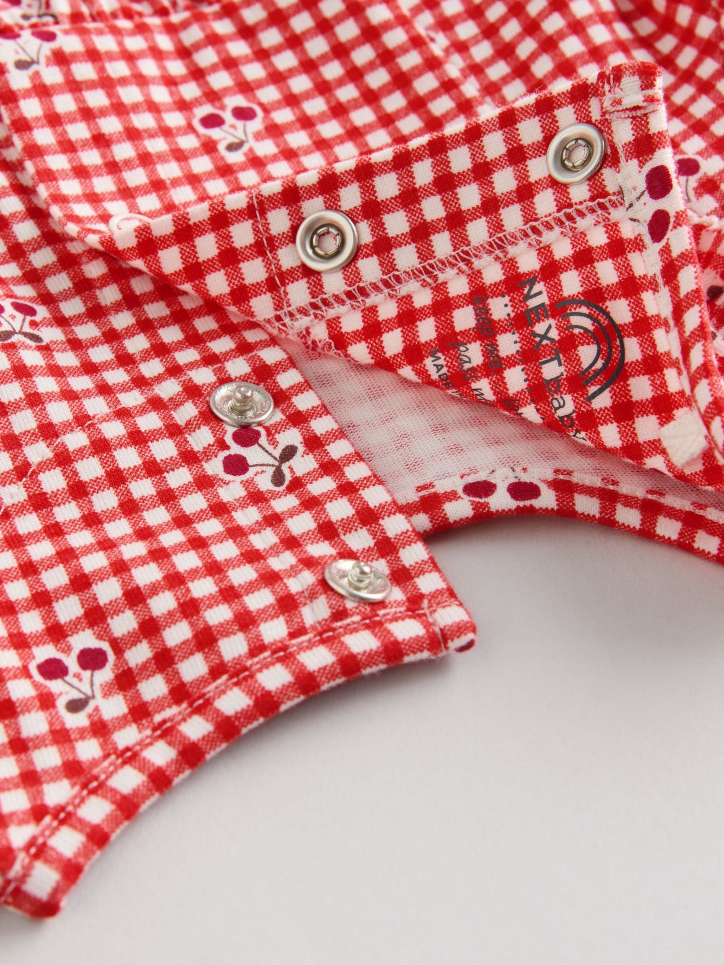 Cream Bear/ Red Cherry Gingham Baby Jersey Dresses 2 Pack (0mths-2yrs)