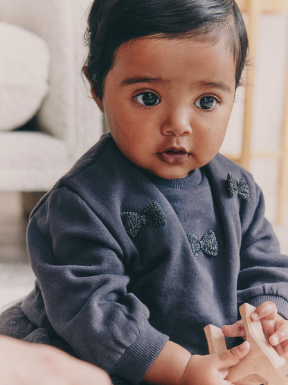 Grey Sparkle Baby Twofer Mesh Dress (0mths-2yrs)