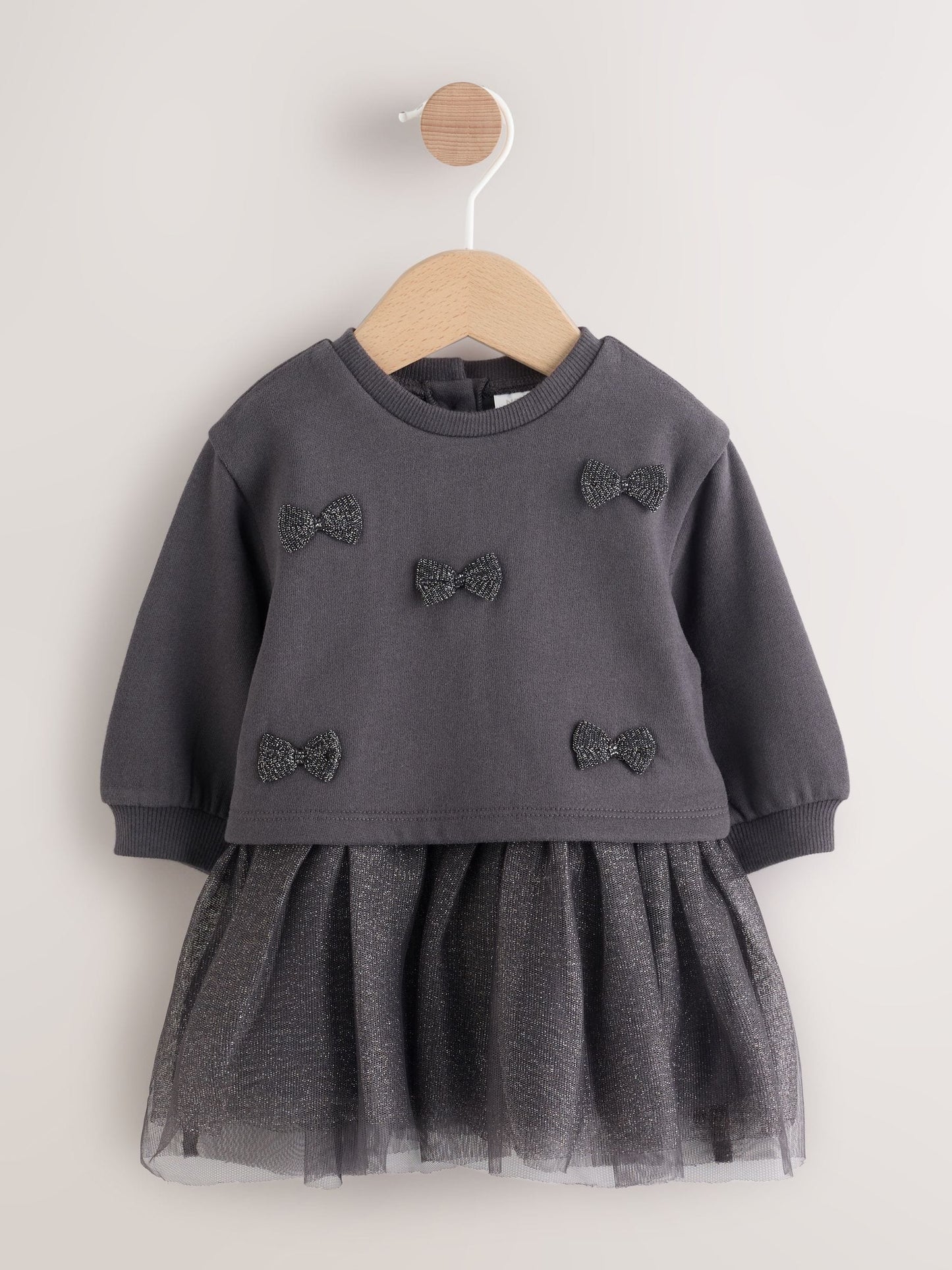 Grey Sparkle Baby Twofer Mesh Dress (0mths-2yrs)