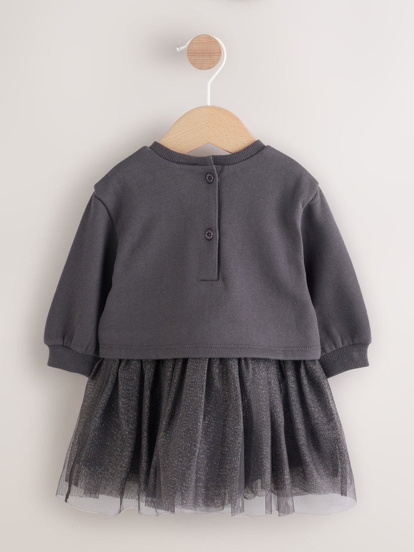 Grey Sparkle Baby Twofer Mesh Dress (0mths-2yrs)