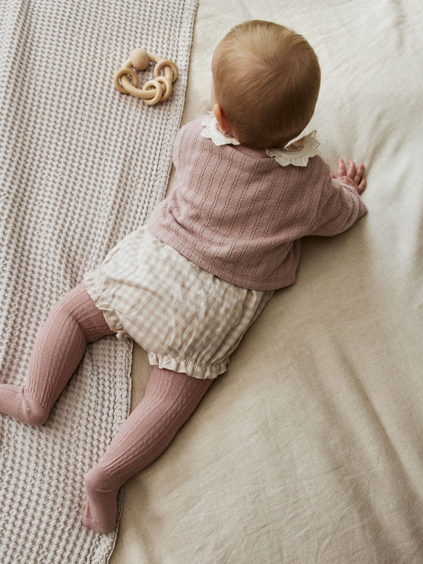 Pink Bubble Romper Long Sleeve Bodysuit Cardigan and Tights 4 Piece Set (0mths-2yrs) image 4