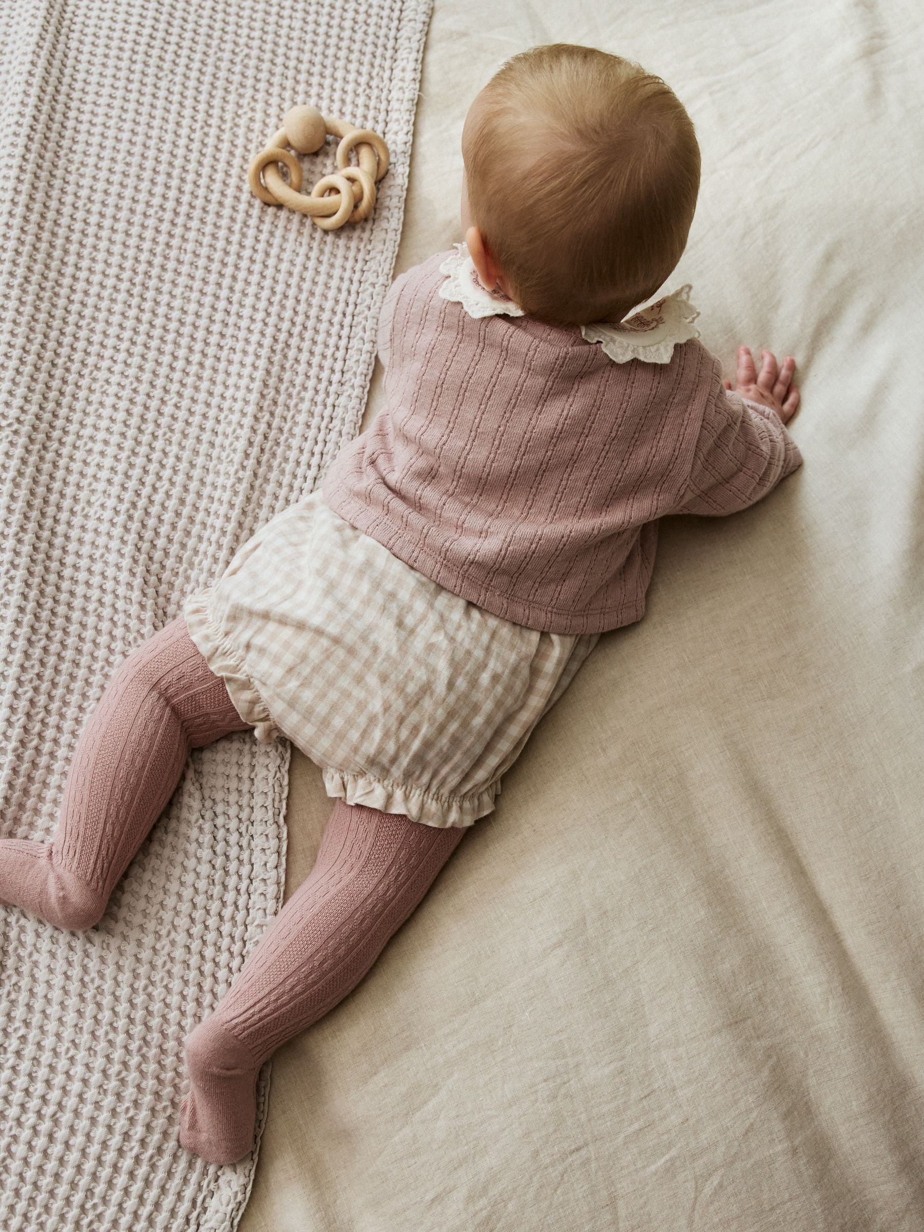 Pink Bubble Romper Long Sleeve Bodysuit Cardigan and Tights 4 Piece Set (0mths-2yrs) image 4