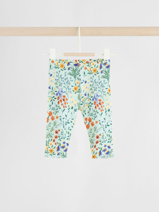 Neutral Duck/ Sage Ditsy Baby Knitted Jumper and Leggings 2 Piece Set (0mths-3yrs) image 3