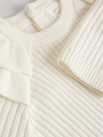 Cream Baby Knitted Jumper and Leggings Set 2 Piece (0mths-3yrs) image 7