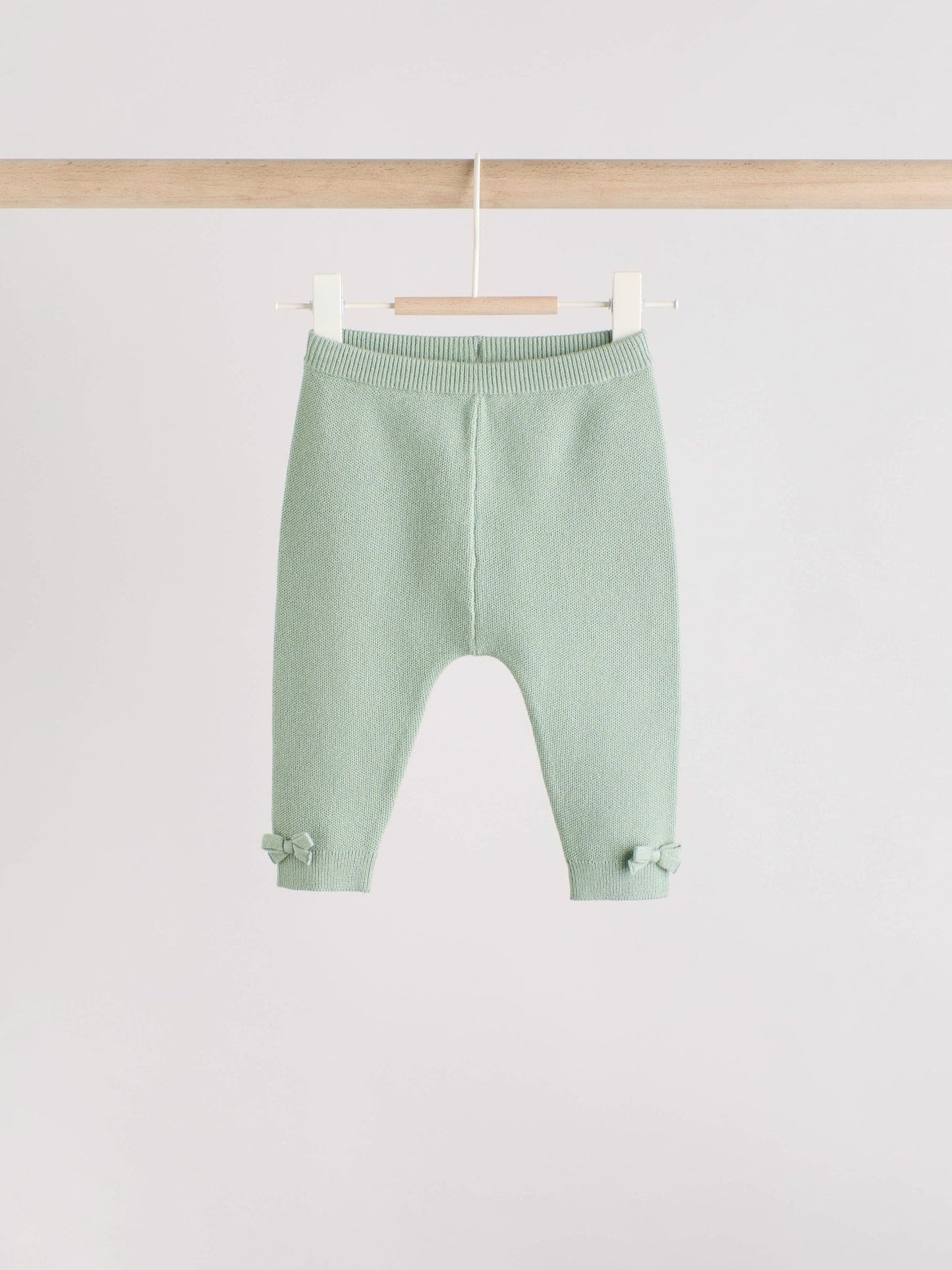 Sage Green Baby Knitted Wrap Jumper and Leggings 2 Piece Set (0mths-2yrs) image 3