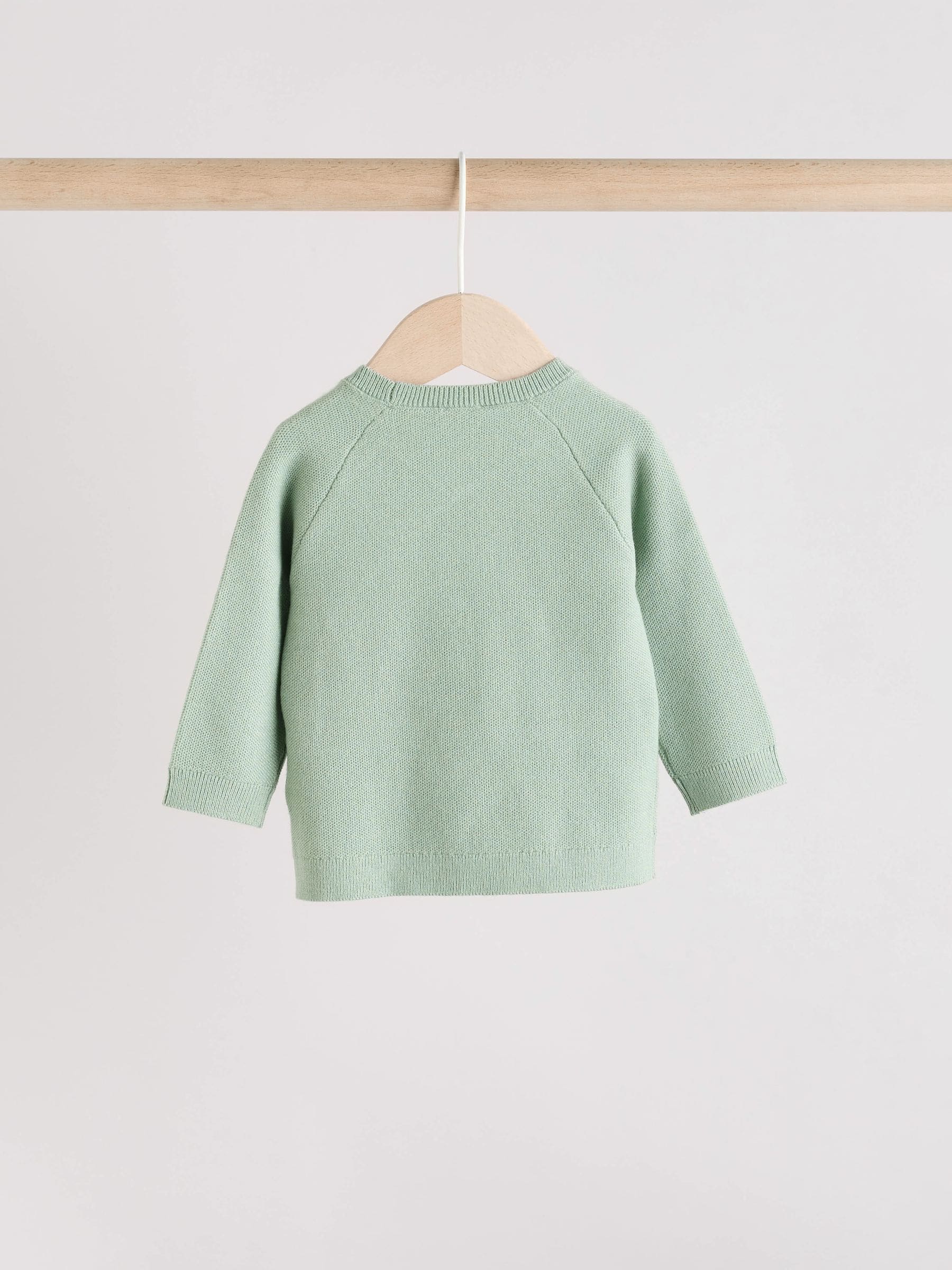 Sage Green Baby Knitted Wrap Jumper and Leggings 2 Piece Set (0mths-2yrs) image 4