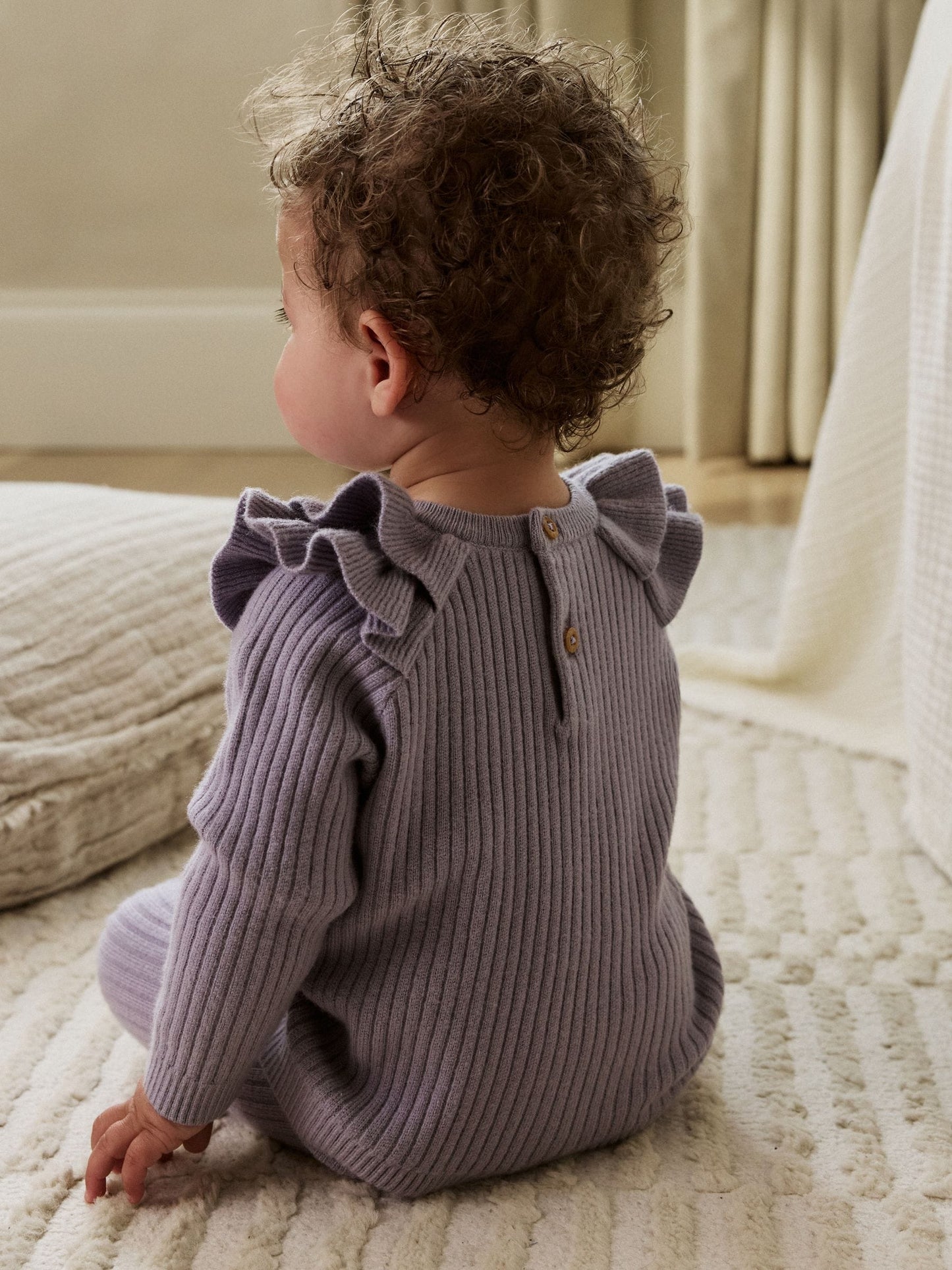 Lilac Purple Knitted Jumper and Legging 2 Piece Baby Set (0mths-3yrs)