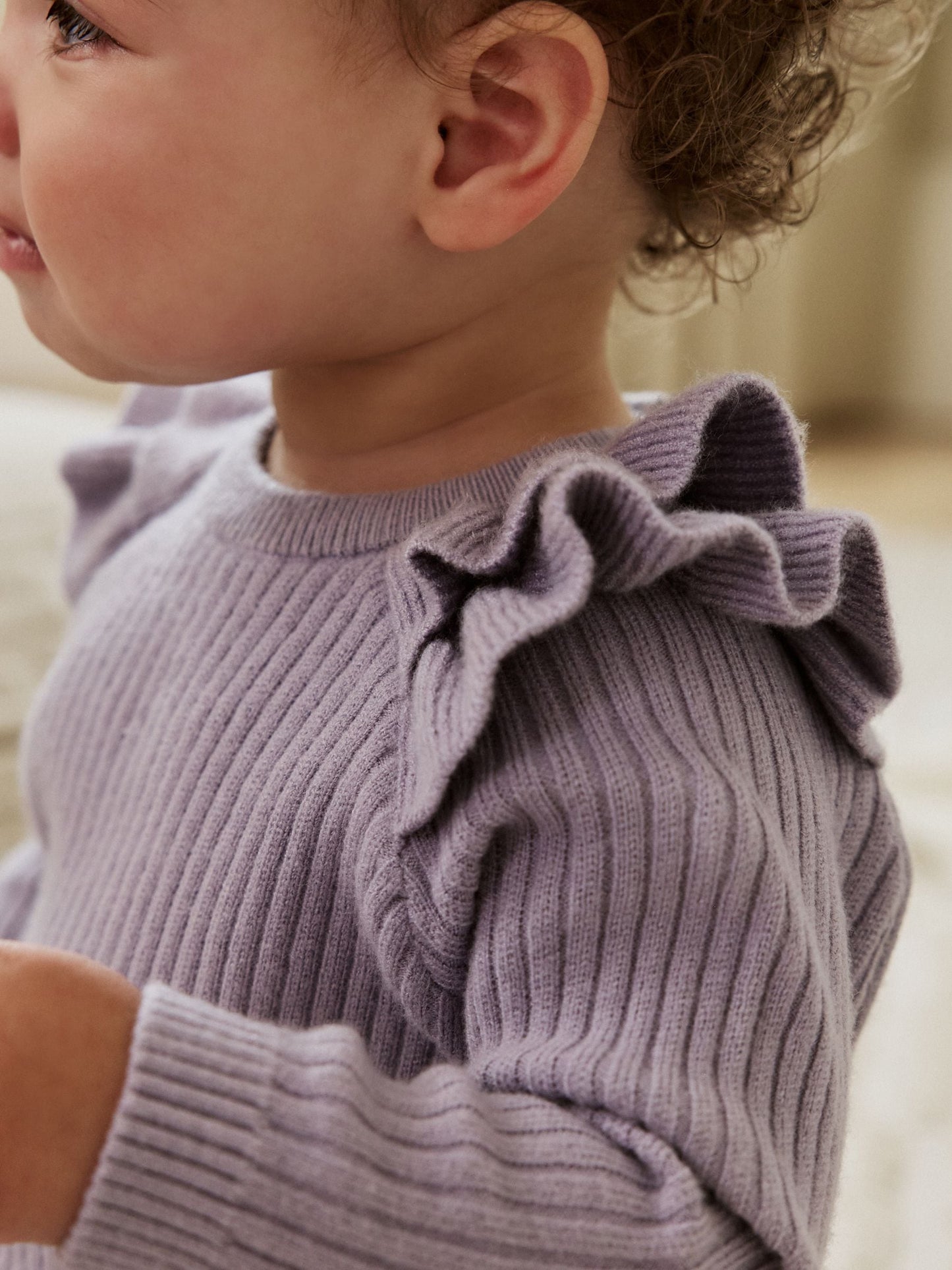 Lilac Purple Knitted Jumper and Legging 2 Piece Baby Set (0mths-3yrs)