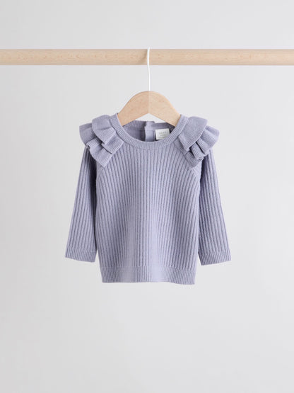 Lilac Purple Knitted Jumper and Legging 2 Piece Baby Set (0mths-3yrs)