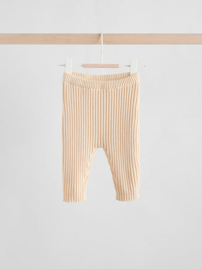 Cream Embroidered Baby Knitted Cardigan and Leggings 2 Piece Set (0mths-3yrs)