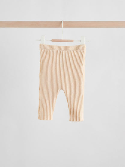 Cream Embroidered Baby Knitted Cardigan and Leggings 2 Piece Set (0mths-3yrs)