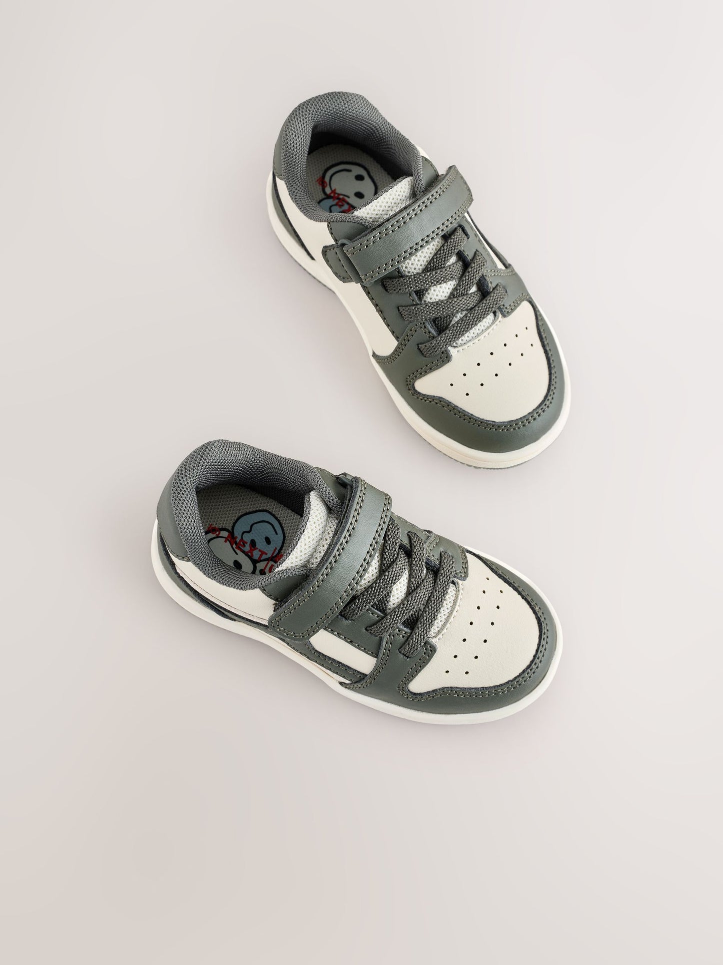Khaki Green Touch Fastening Elastic Lace Trainers image 1
