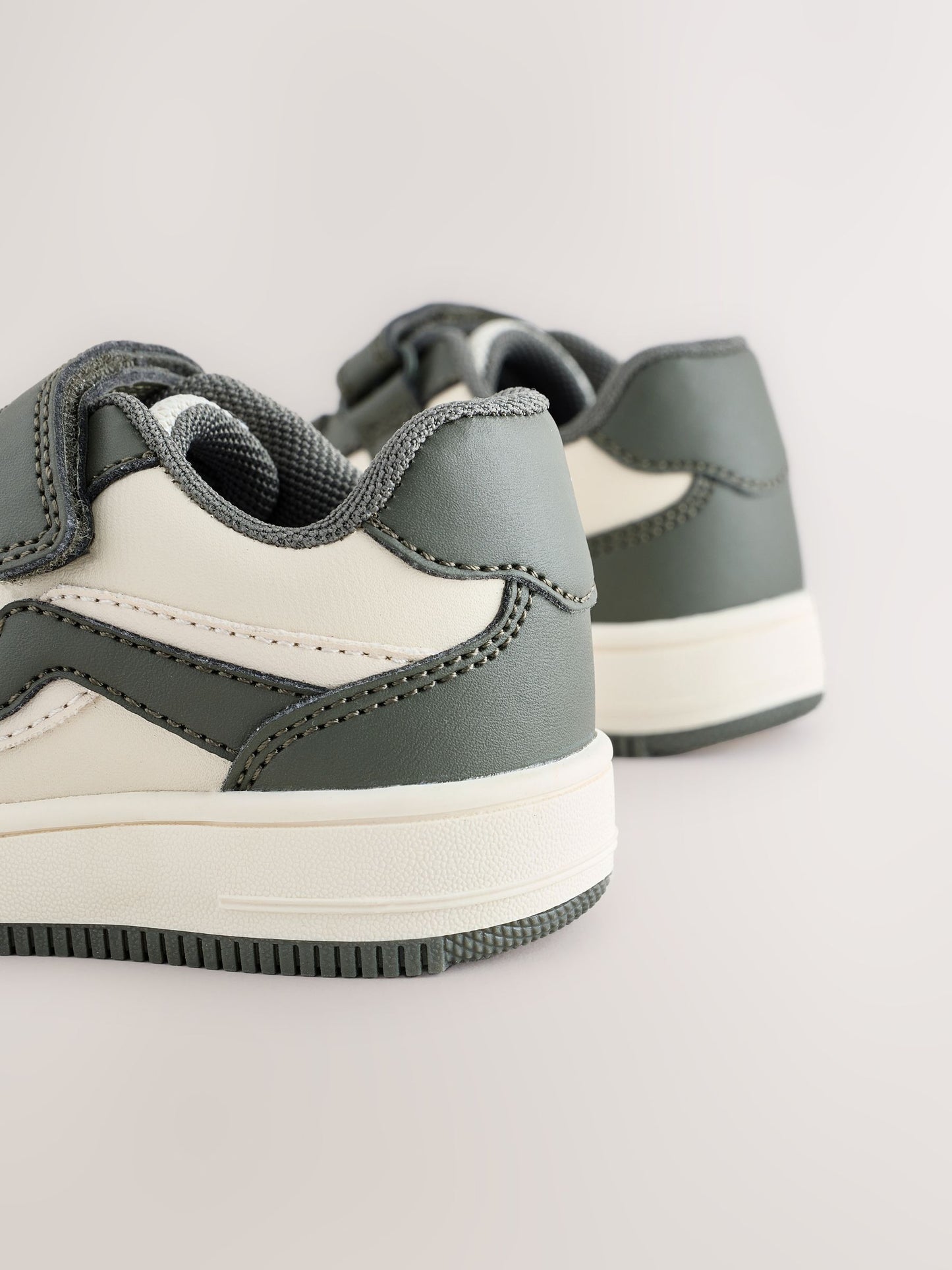Khaki Green Touch Fastening Elastic Lace Trainers image 4