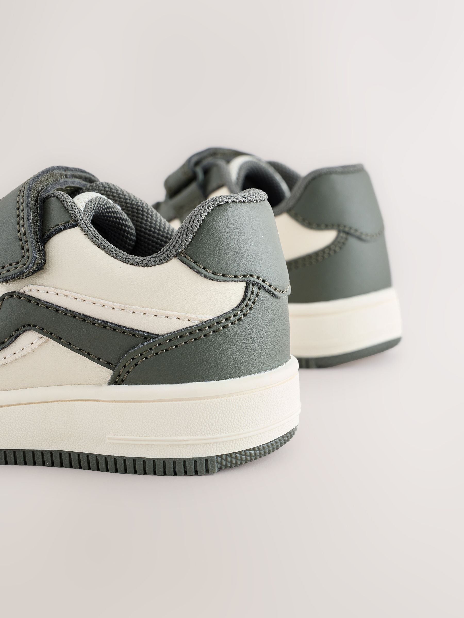 Khaki Green Touch Fastening Elastic Lace Trainers image 4