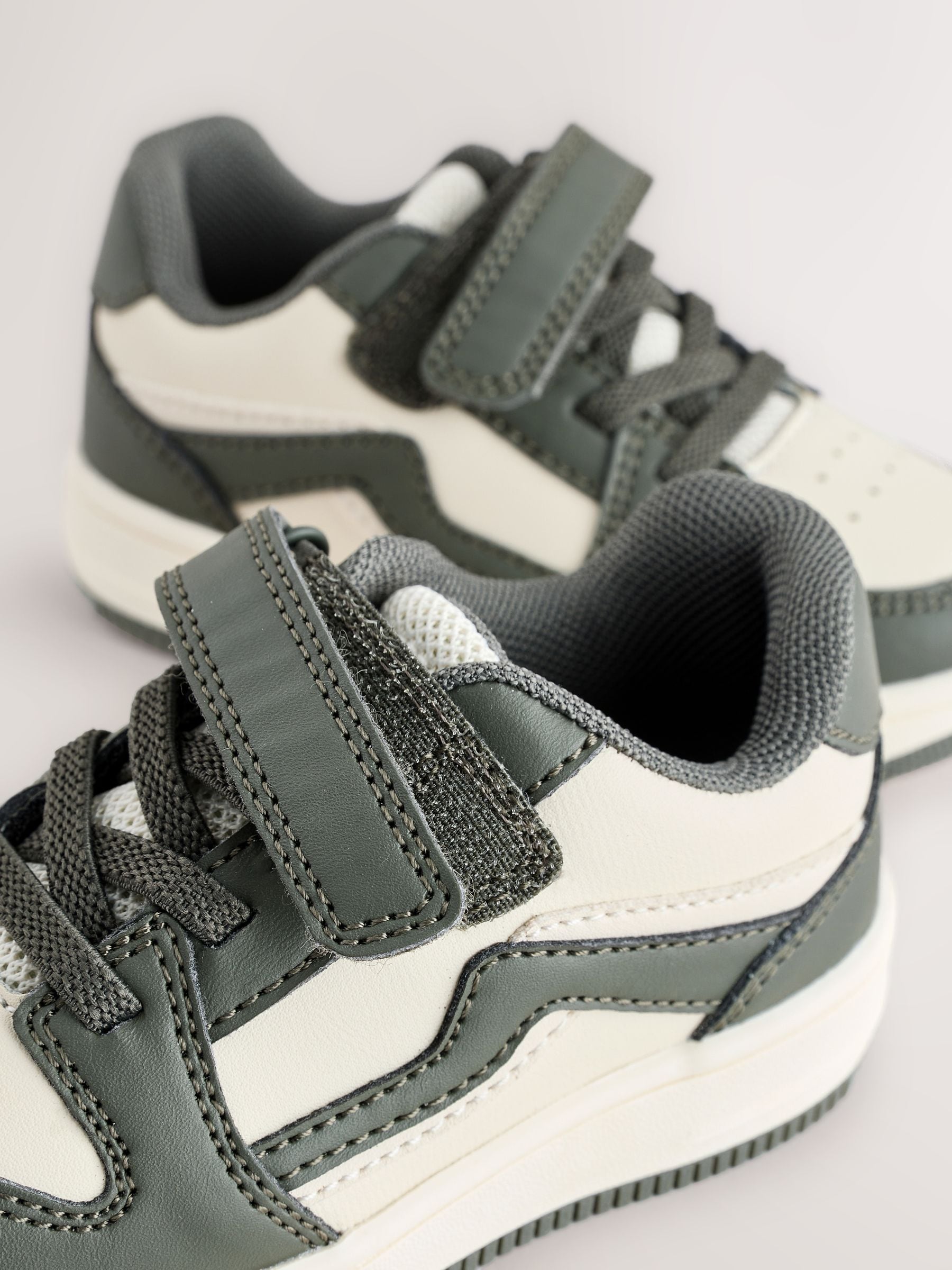 Khaki Green Touch Fastening Elastic Lace Trainers image 5