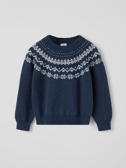 Polarn O. Pyret Blue Knitted Jumper - image 1