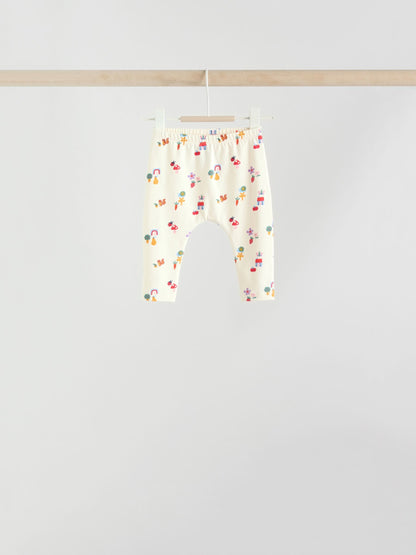 Red/Blue/Cream Long Sleeve Top And Leggings Set 6 Piece (0mths-3yrs)