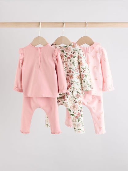 Pink/ Cream/ Bunny Character Long Sleeve Top And Leggings Set 6 Piece (0mths-3yrs) image 2