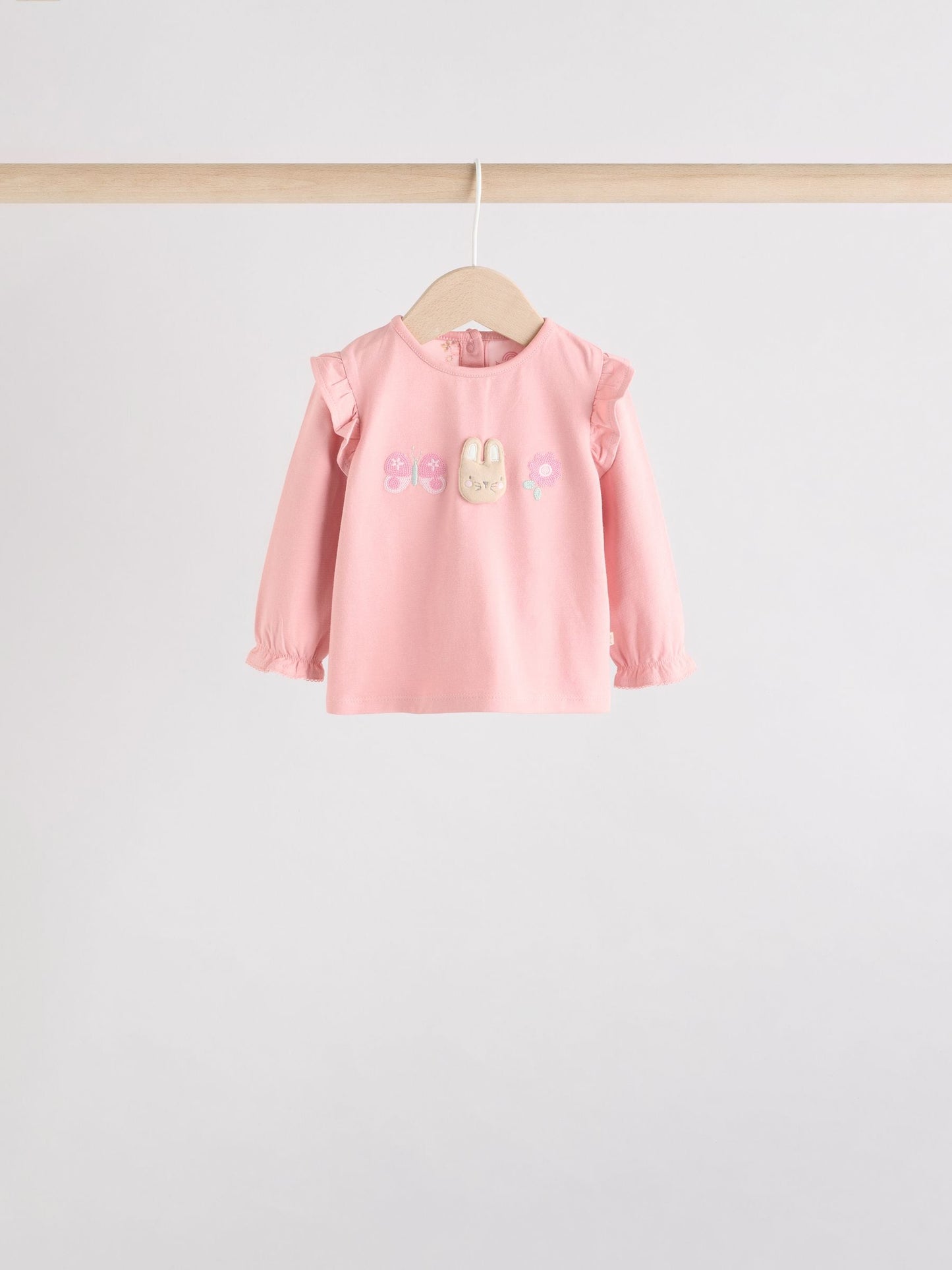 Pink/ Cream/ Bunny Character Long Sleeve Top And Leggings Set 6 Piece (0mths-3yrs) image 3