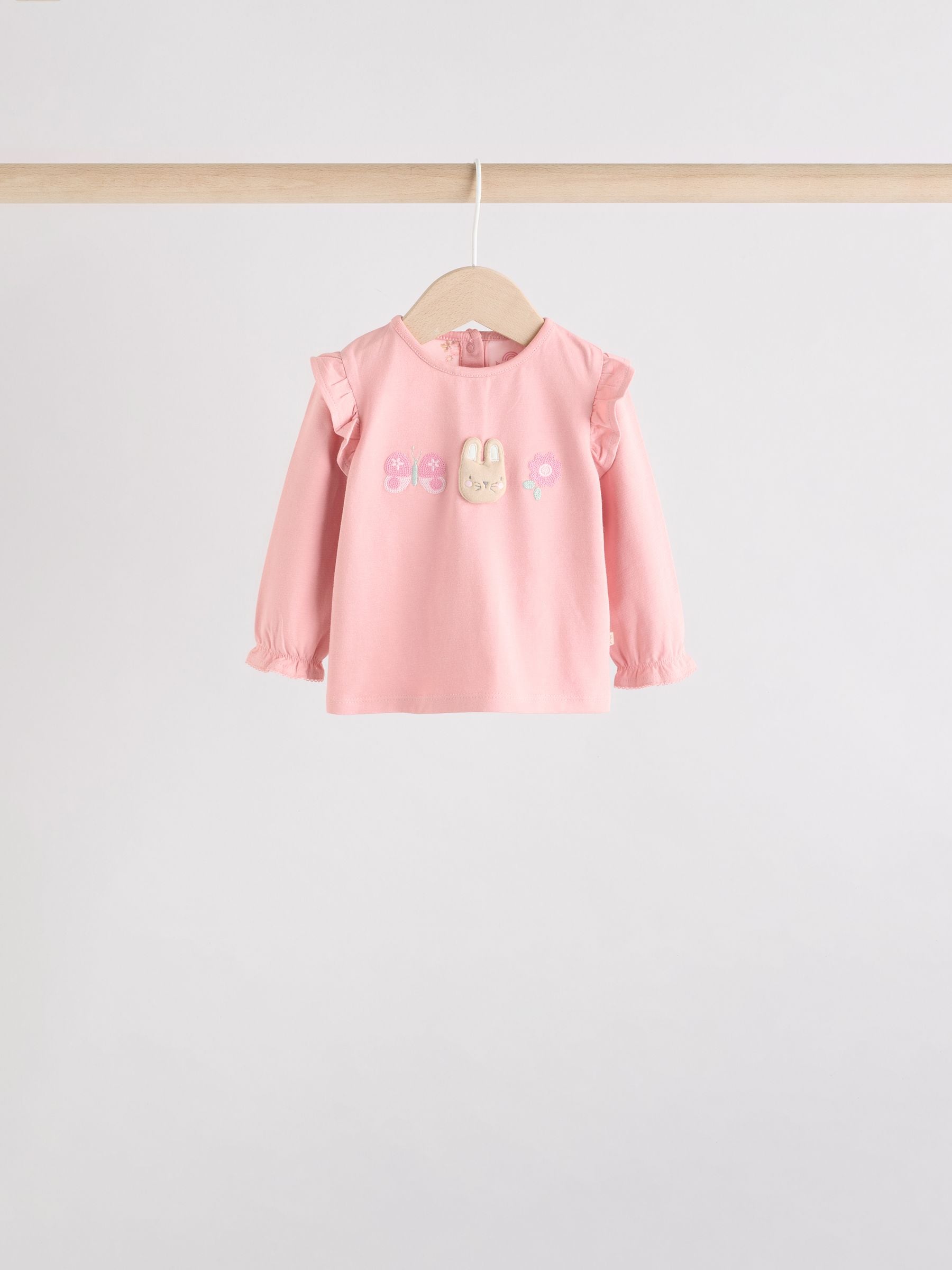 Pink/ Cream/ Bunny Character Long Sleeve Top And Leggings Set 6 Piece (0mths-3yrs) image 3