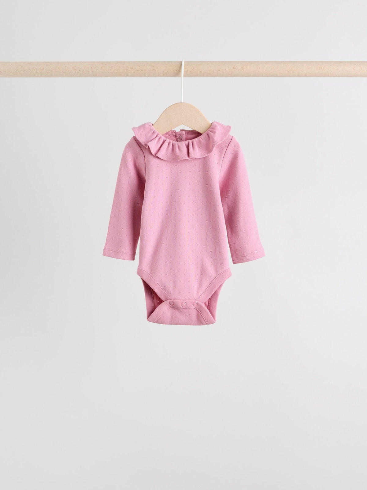 Dsiney Kidz - Pink/ Cream/ Brown Ditsy Baby Long Sleeve Frill Bodysuits 4 Pack (0mths-2yrs) image 3