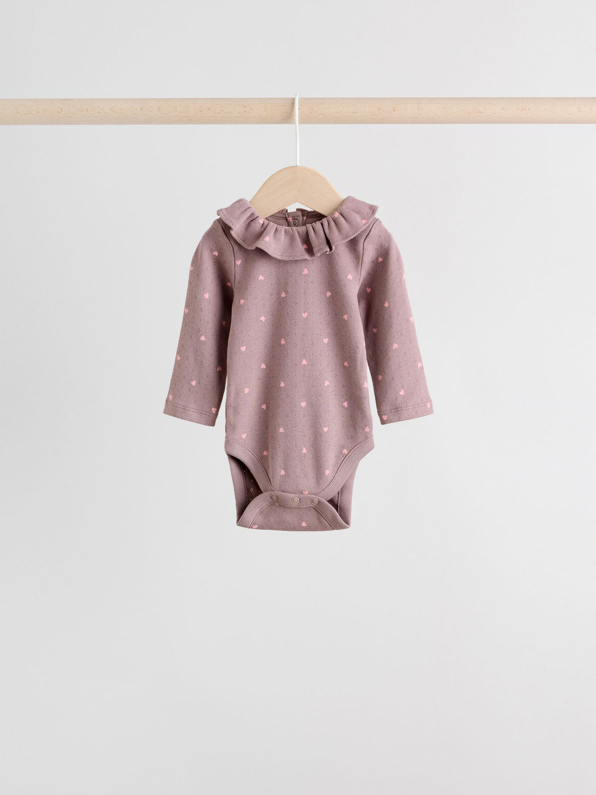 Dsiney Kidz - Pink/ Cream/ Brown Ditsy Baby Long Sleeve Frill Bodysuits 4 Pack (0mths-2yrs) image 5