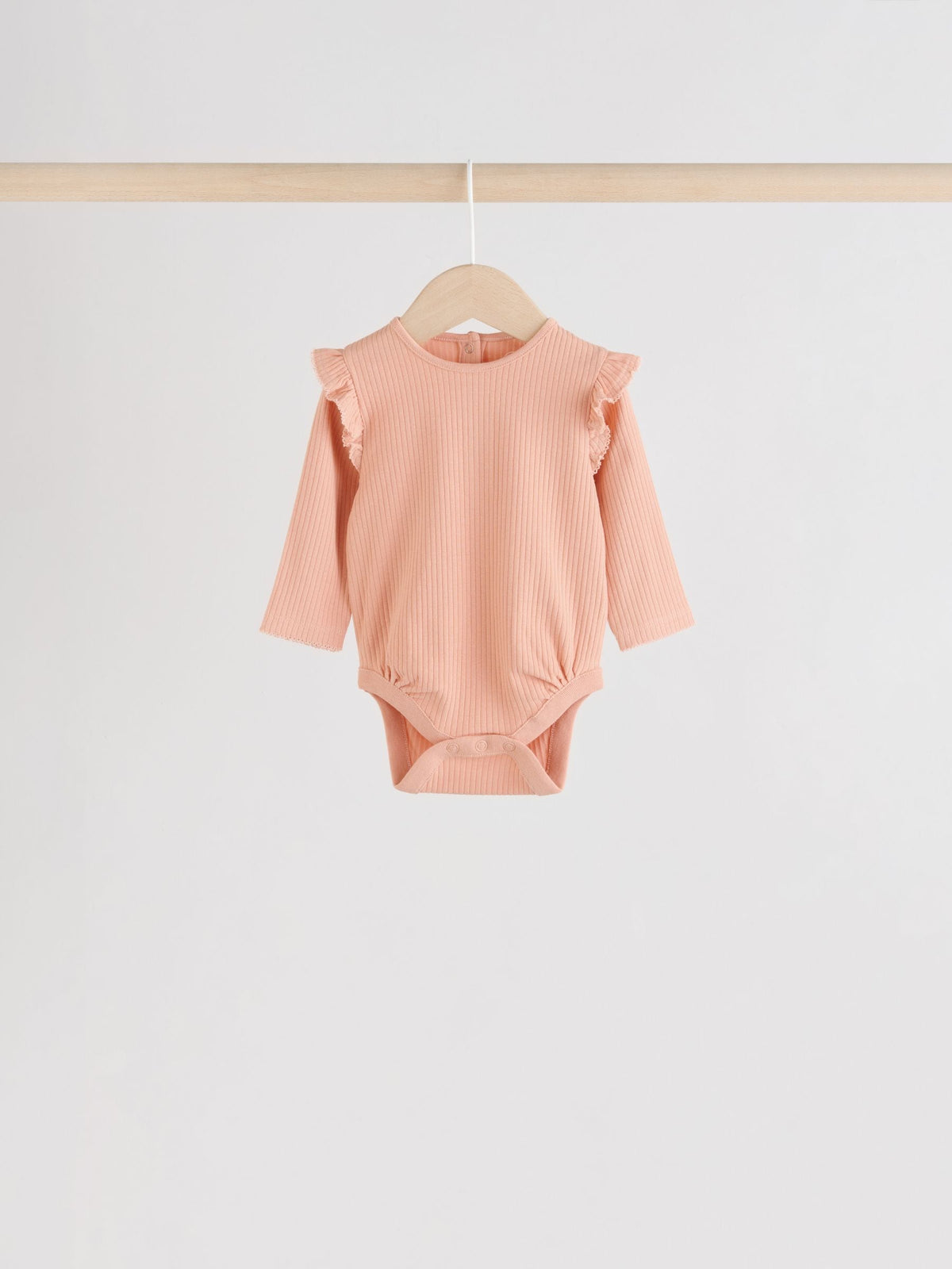 Dsiney Kidz - Blue/Cream/Coral Ditsy Baby Long Sleeve Frill Bodysuits 4 Pack (0mths-2yrs) image 5