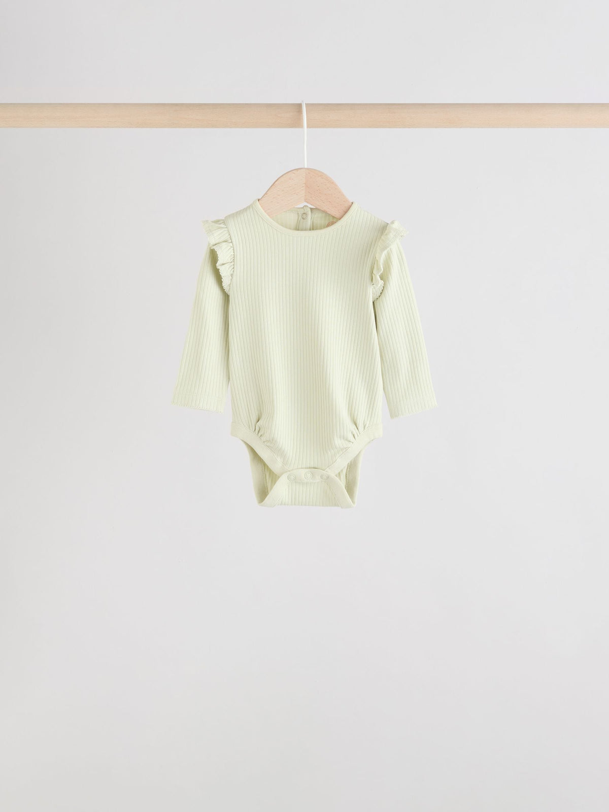 Dsiney Kidz - Blue/Cream/Coral Ditsy Baby Long Sleeve Frill Bodysuits 4 Pack (0mths-2yrs) image 7