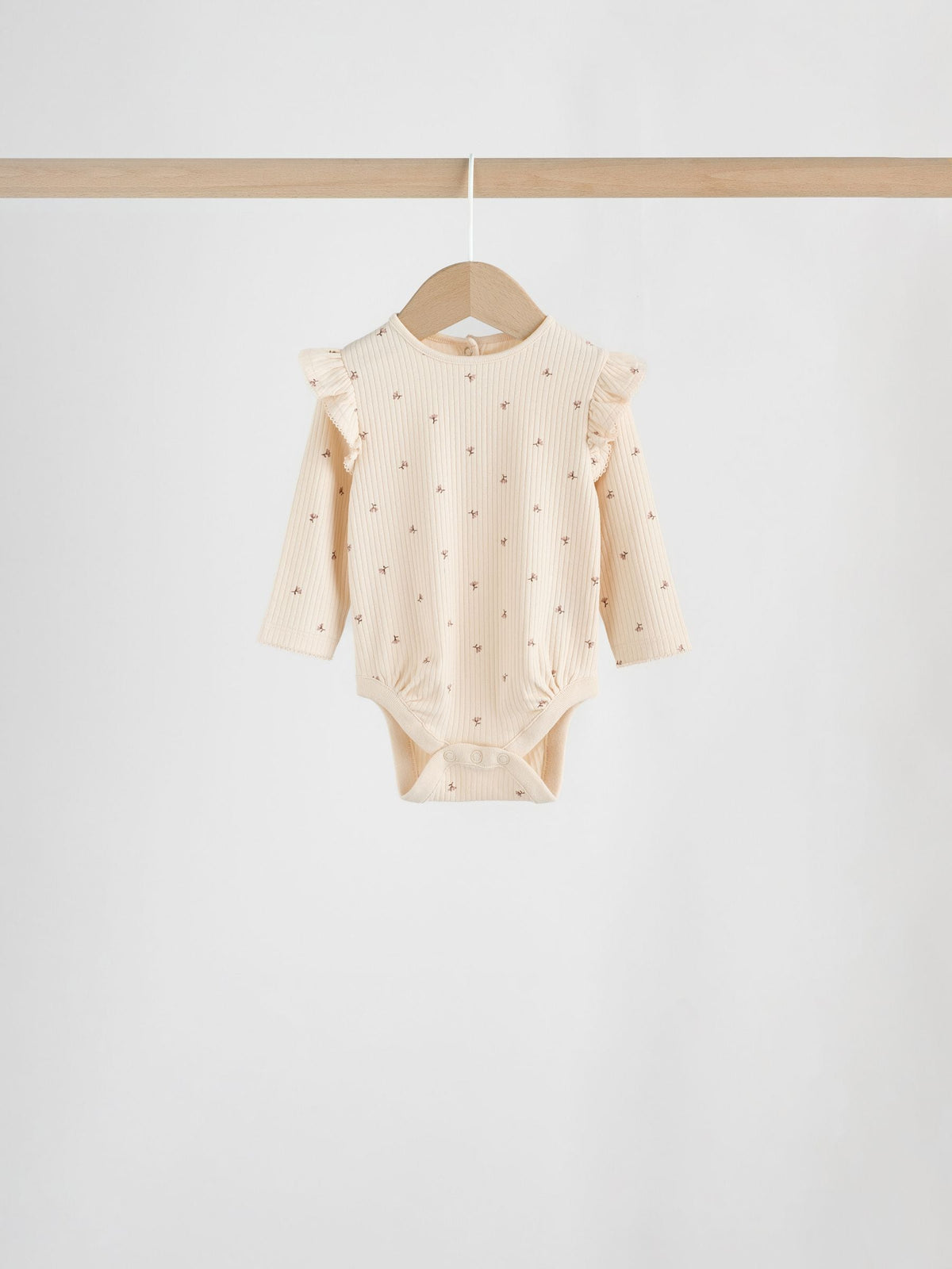 Dsiney Kidz - Purple/Yellow/Cream Ditsy Baby Long Sleeve Frill Bodysuits 4 Pack (0mths-2yrs) image 3