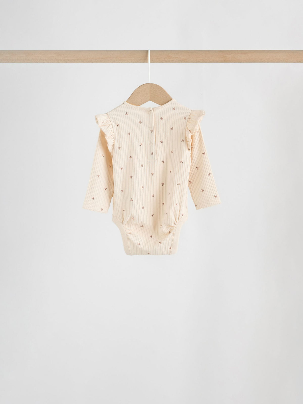 Dsiney Kidz - Purple/Yellow/Cream Ditsy Baby Long Sleeve Frill Bodysuits 4 Pack (0mths-2yrs) image 7
