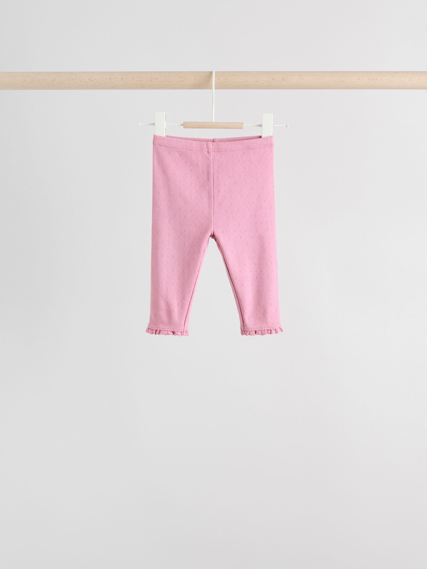 Pink/Brown/Heart Baby Leggings 4 Pack (0mths-2yrs) image 3