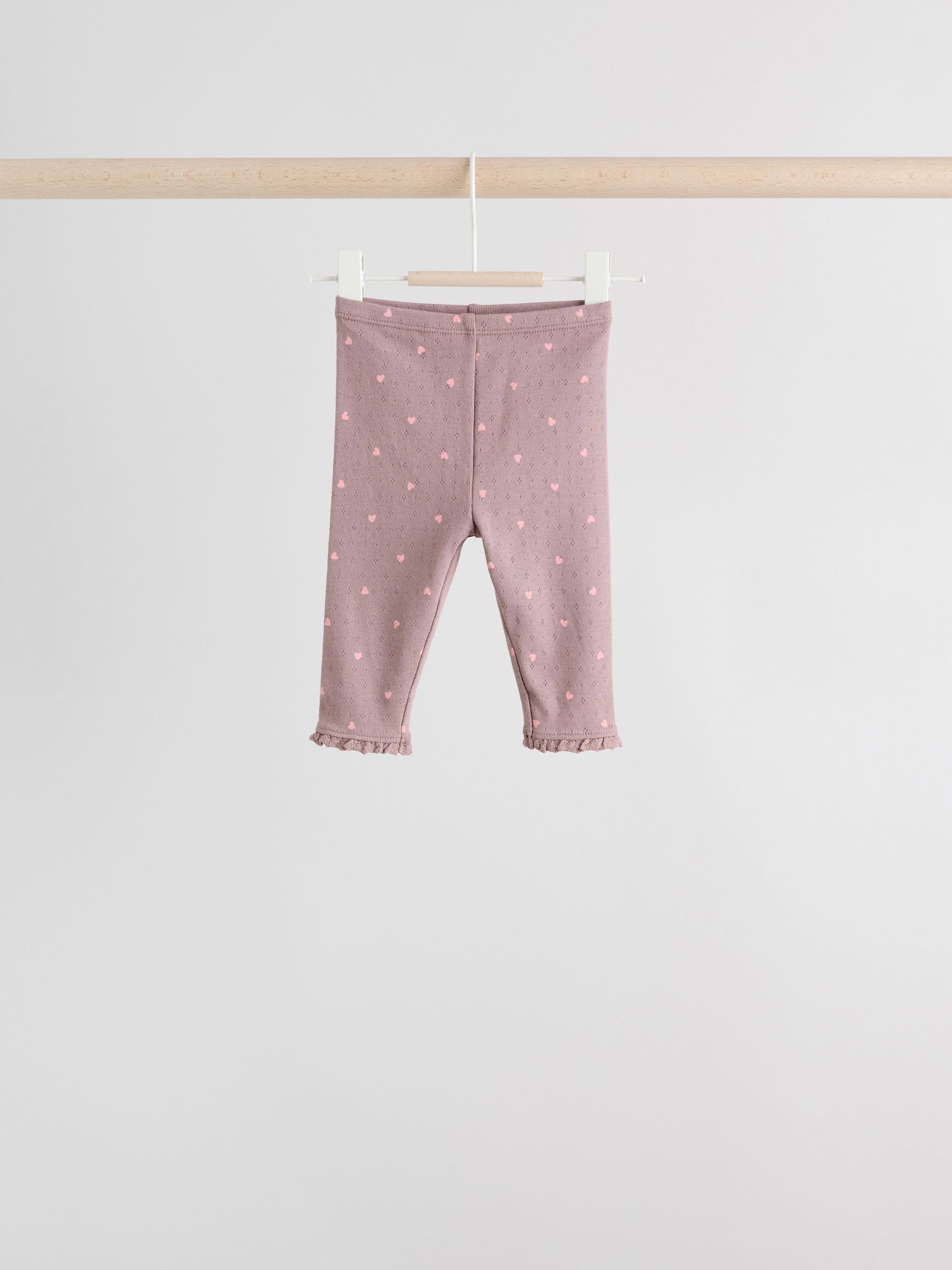 Pink/Brown/Heart Baby Leggings 4 Pack (0mths-2yrs) image 5