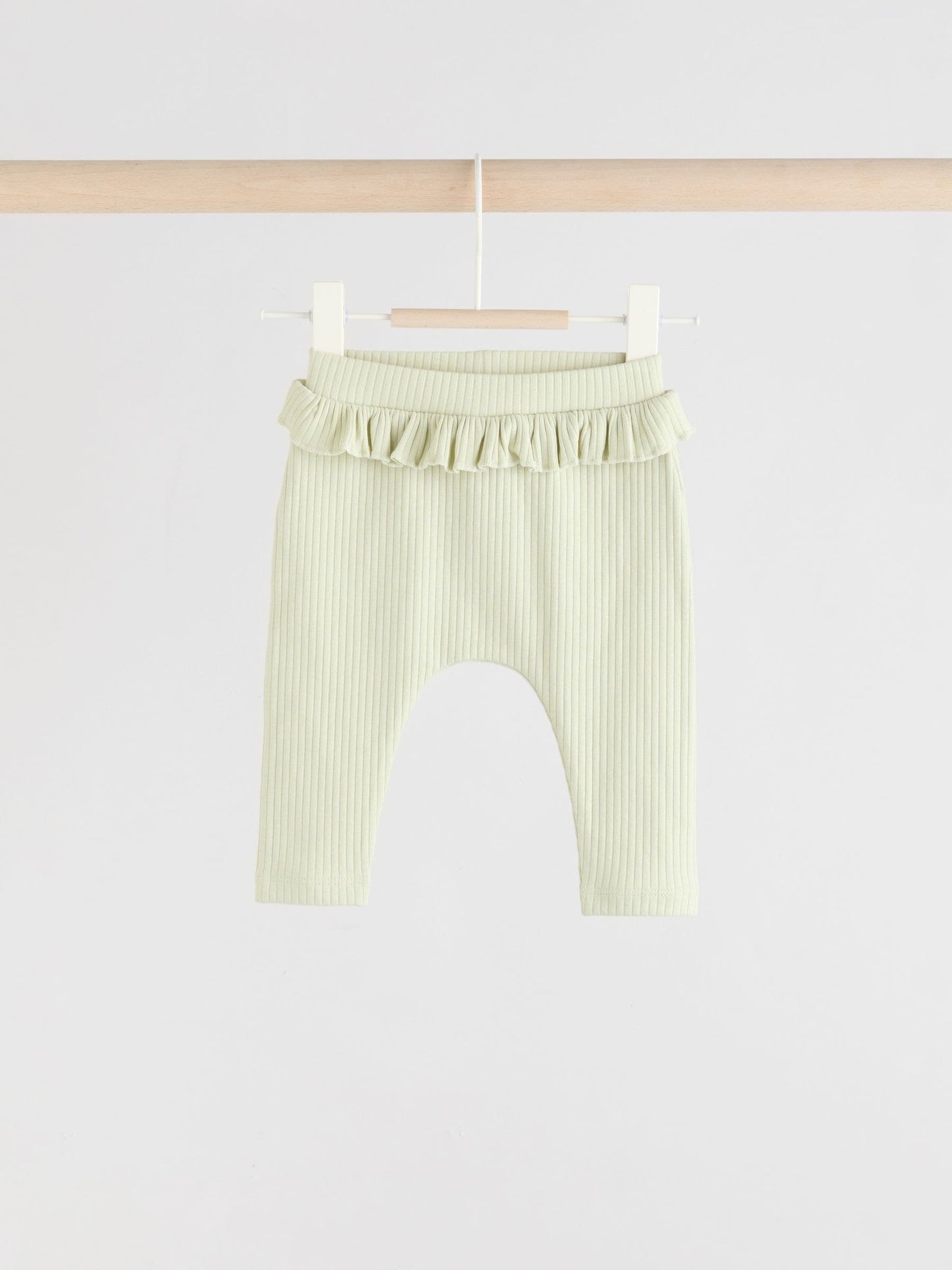 Sage Green/Coral/Ditsy Baby Leggings 4 Pack (0mths-2yrs) image 4