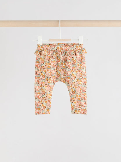 Sage Green/Coral/Ditsy Baby Leggings 4 Pack (0mths-2yrs) image 5
