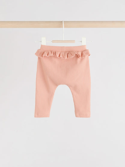 Sage Green/Coral/Ditsy Baby Leggings 4 Pack (0mths-2yrs) image 7