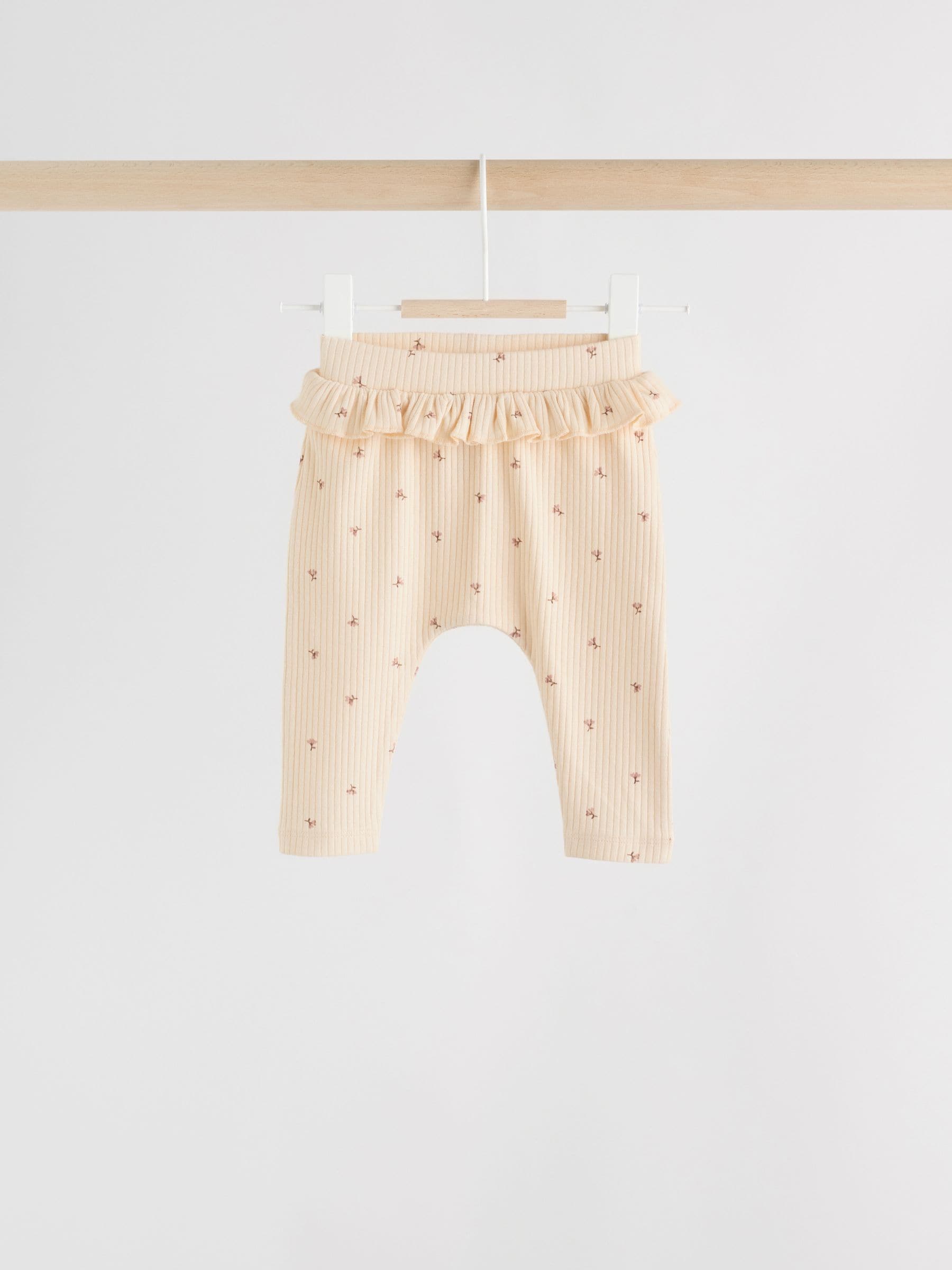 Purple/Yellow/Cream Ditsy Baby Leggings 4 Pack (0mths-2yrs) image 3