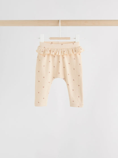 Purple/Yellow/Cream Ditsy Baby Leggings 4 Pack (0mths-2yrs) image 3