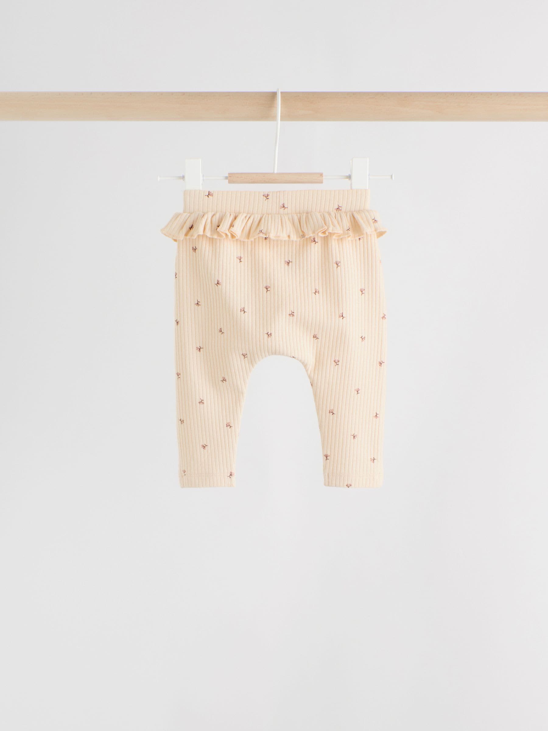 Purple/Yellow/Cream Ditsy Baby Leggings 4 Pack (0mths-2yrs) image 4