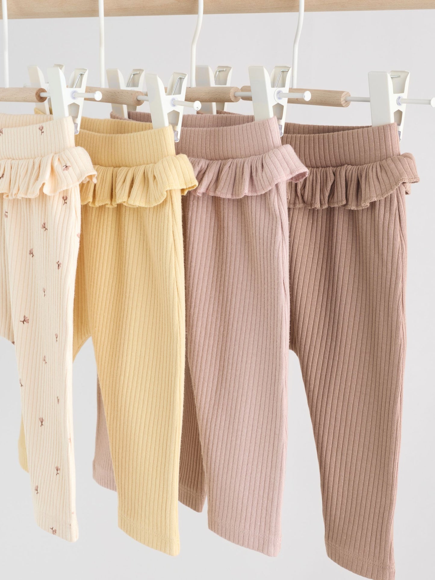 Purple/Yellow/Cream Ditsy Baby Leggings 4 Pack (0mths-2yrs) image 8