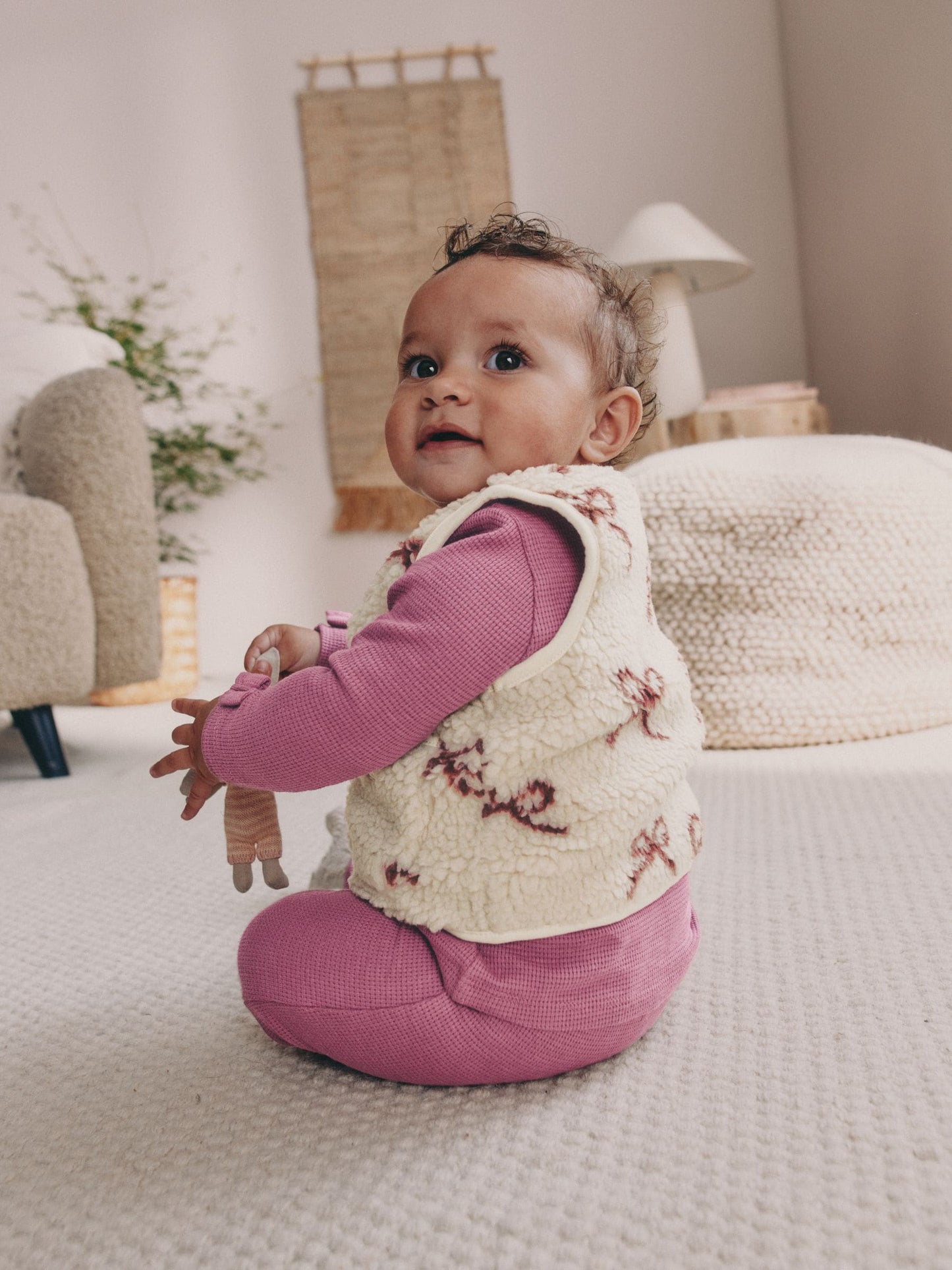 Burgundy Red Baby Long Sleeve Top and Leggings with Gilet Set 3 Piece (0mths-2yrs)