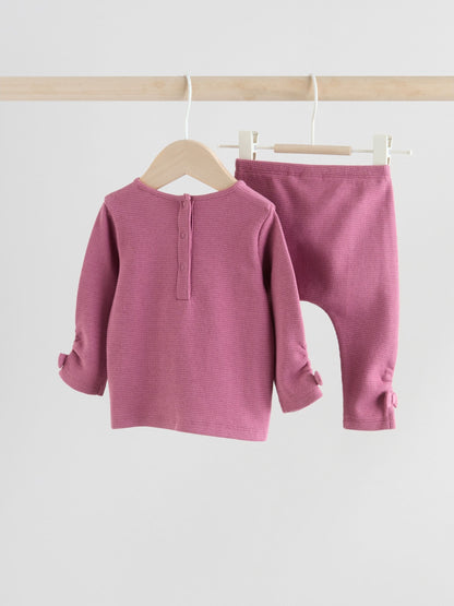 Burgundy Red Baby Long Sleeve Top and Leggings with Gilet Set 3 Piece (0mths-2yrs)