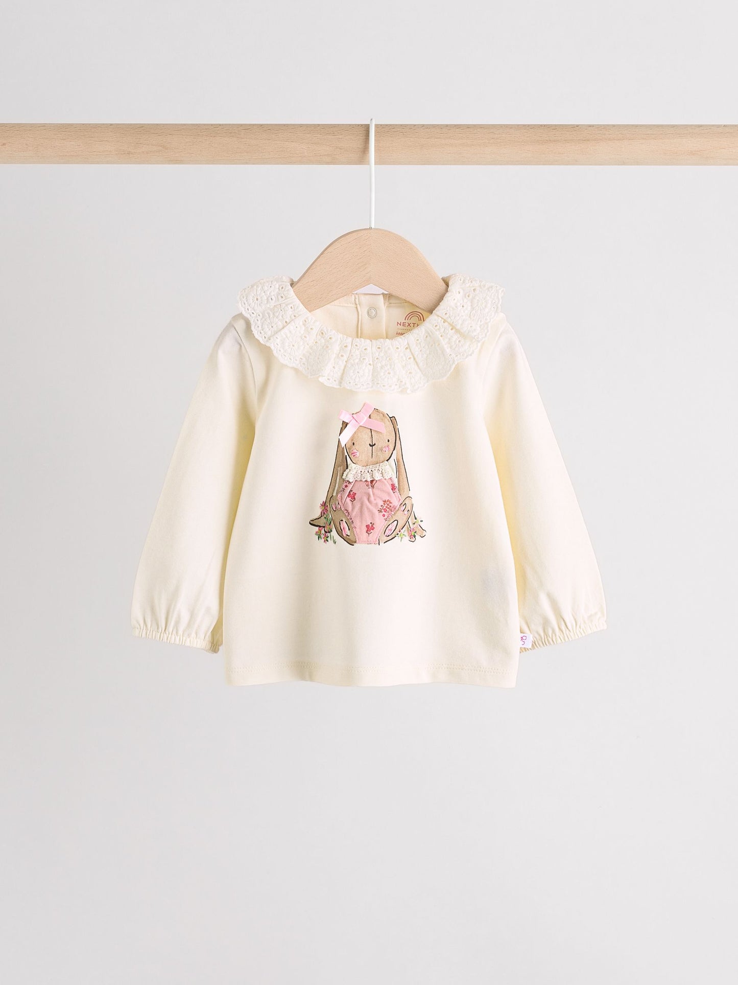 White/Pink/Bunny/Floral Baby Long Sleeve Top and Leggings Set (0mths-2yrs) image 3