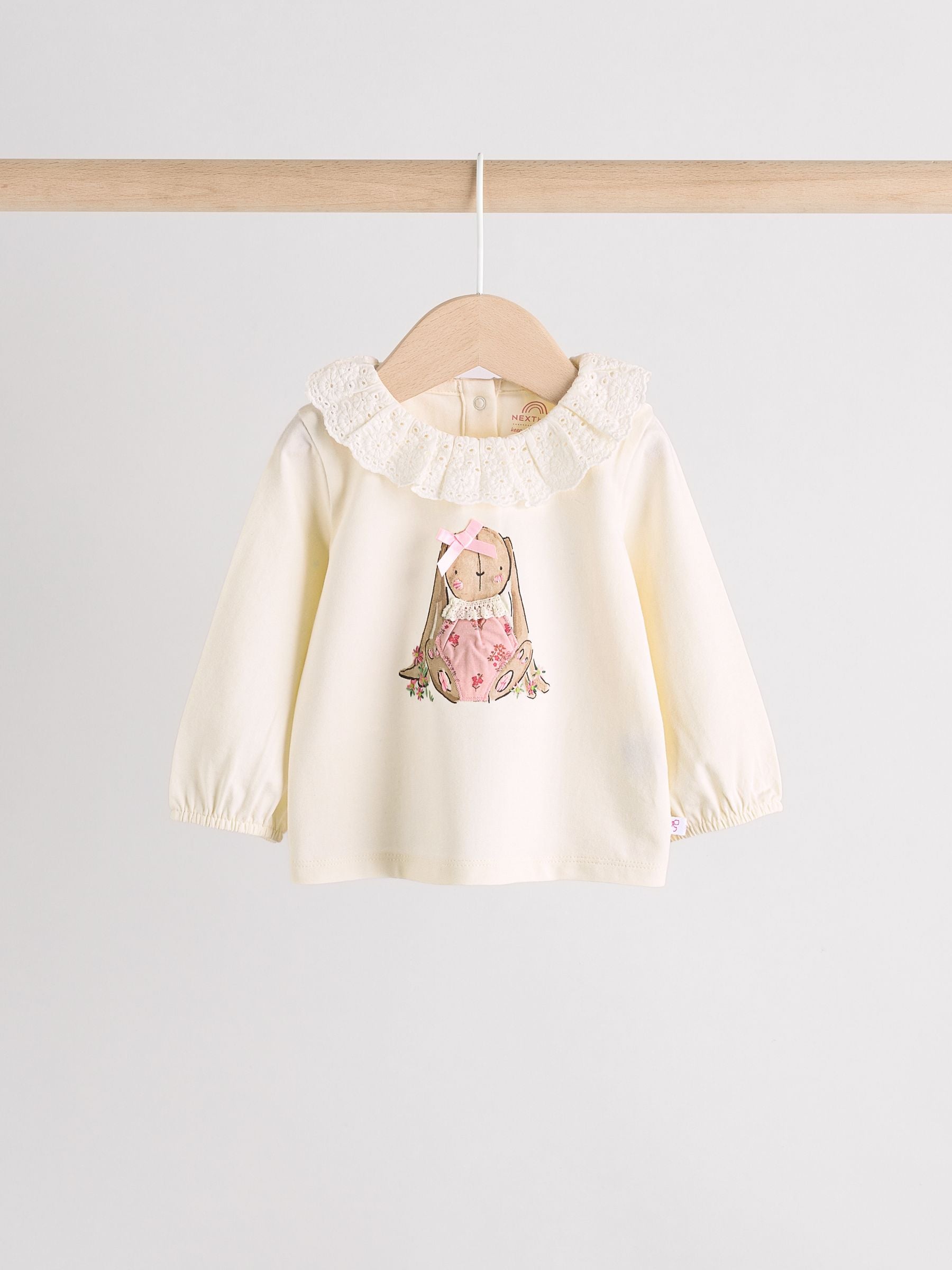 White/Pink/Bunny/Floral Baby Long Sleeve Top and Leggings Set (0mths-2yrs) image 3