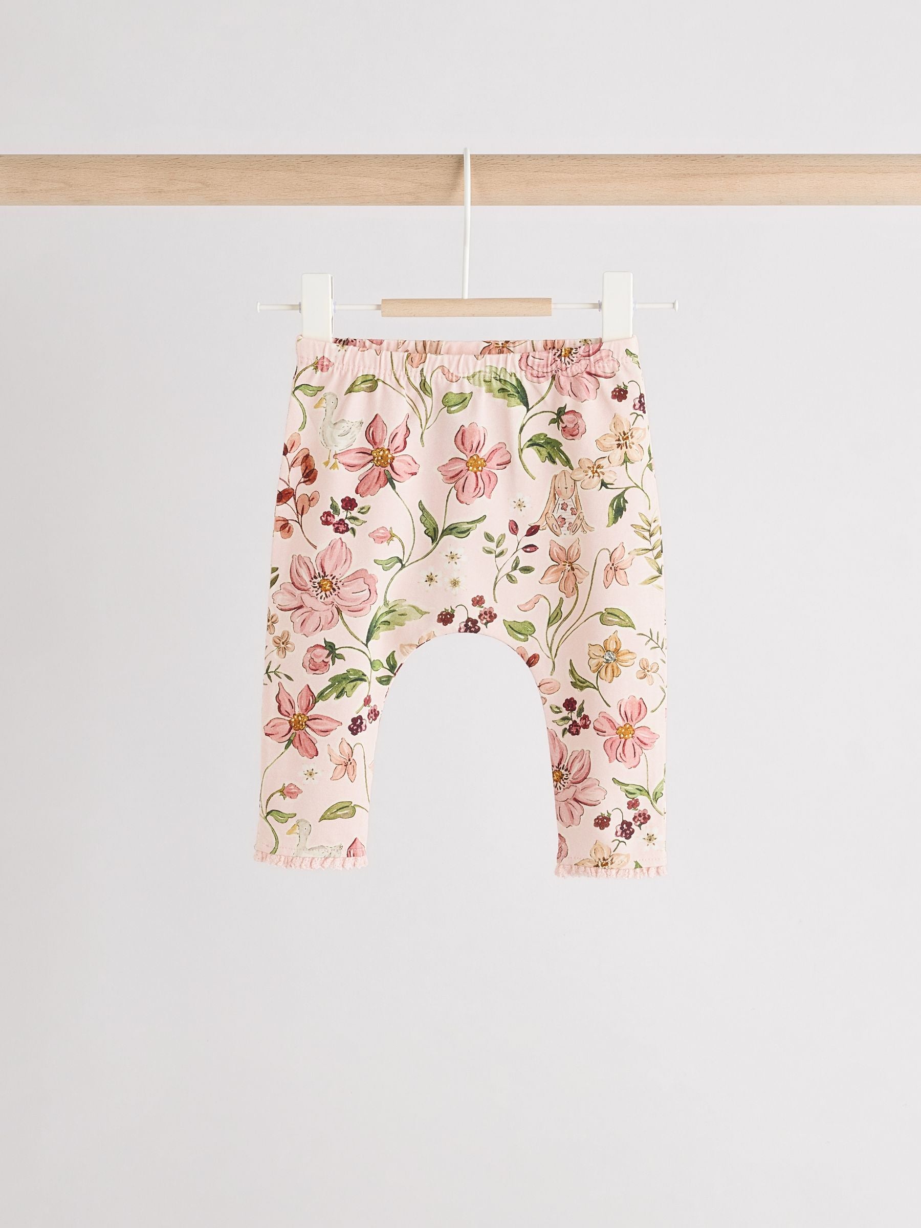 White/Pink/Bunny/Floral Baby Long Sleeve Top and Leggings Set (0mths-2yrs) image 5