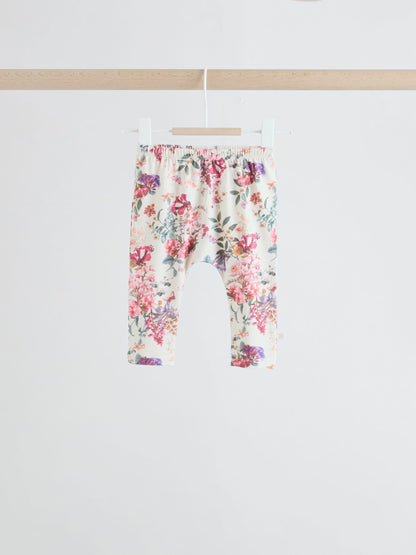 Pink/Cream Floral Baby Bow Sweaters and Leggings Set 2 Piece (0mths-2yrs)