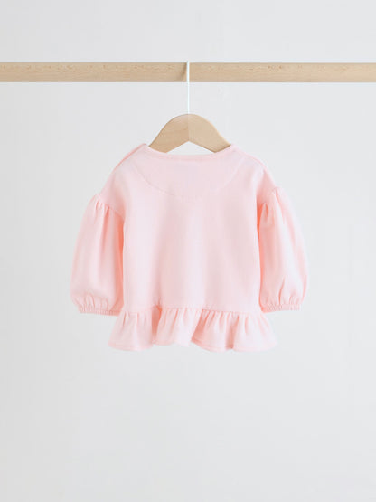 Pink/Cream Floral Baby Bow Sweaters and Leggings Set 2 Piece (0mths-2yrs)