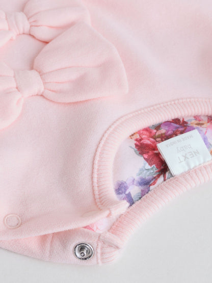 Pink/Cream Floral Baby Bow Sweaters and Leggings Set 2 Piece (0mths-2yrs)
