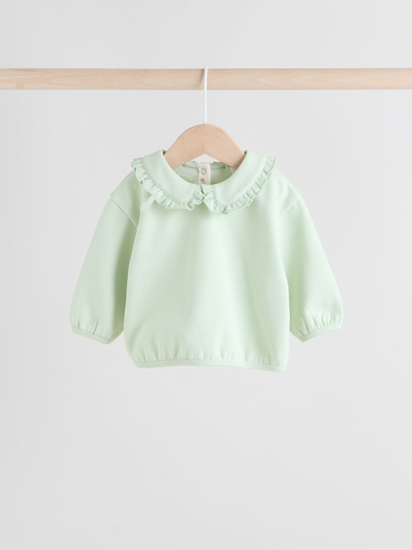 Sage Green/ Cream Ditsy Baby Frill Collar Sweater and Leggings 2 Piece Set (0mths-2yrs)