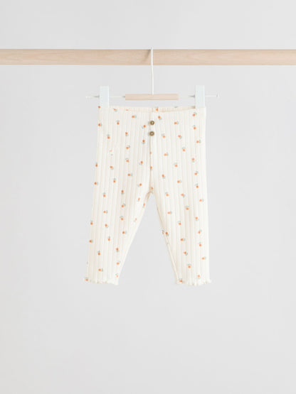 Sage Green/ Cream Ditsy Baby Frill Collar Sweater and Leggings 2 Piece Set (0mths-2yrs)