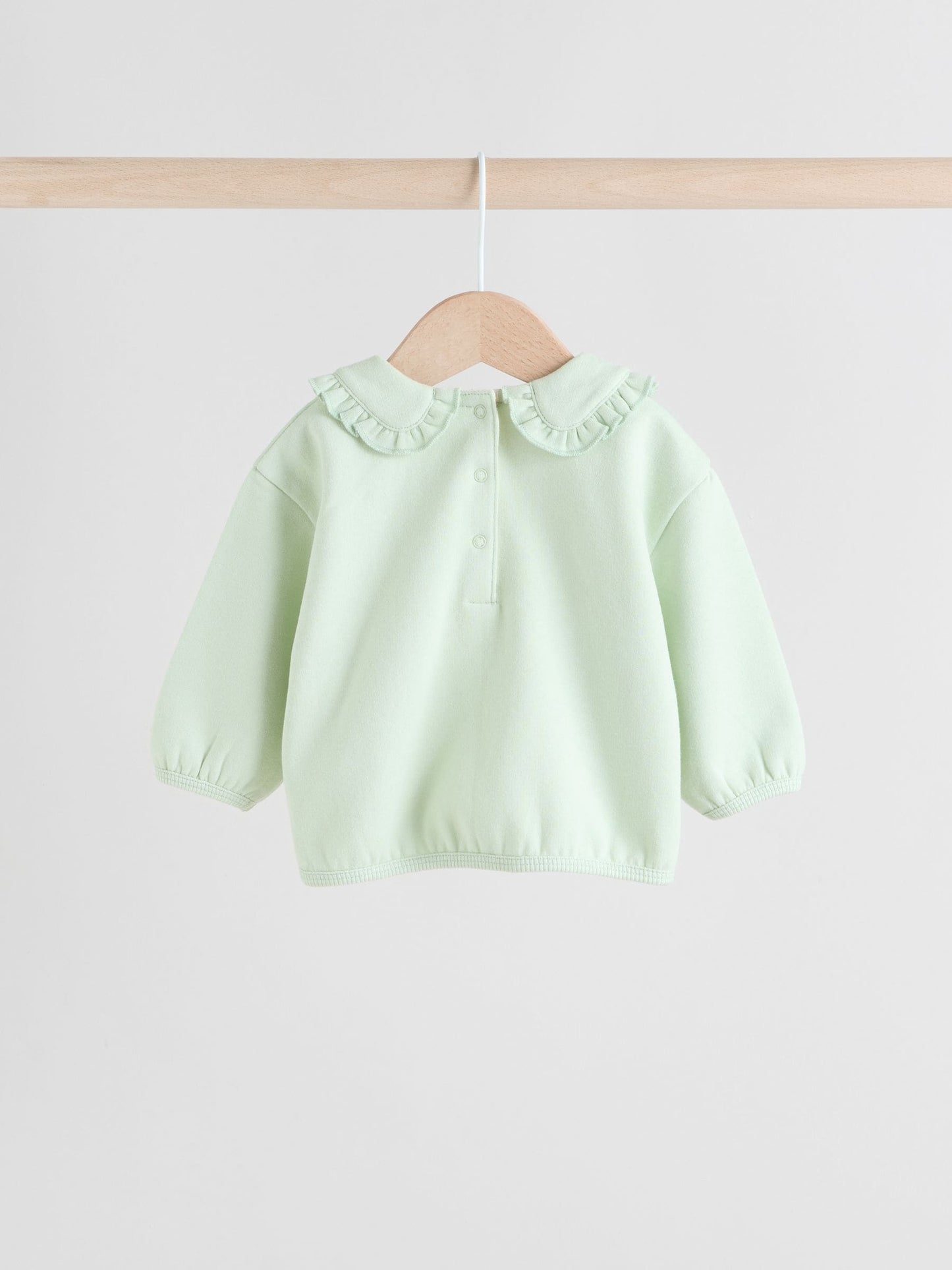 Sage Green/ Cream Ditsy Baby Frill Collar Sweater and Leggings 2 Piece Set (0mths-2yrs)
